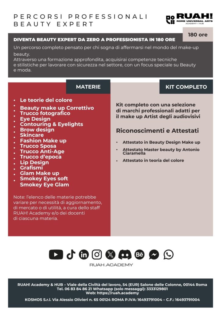 Corso make up da zero Beauty Expert 180 ore
