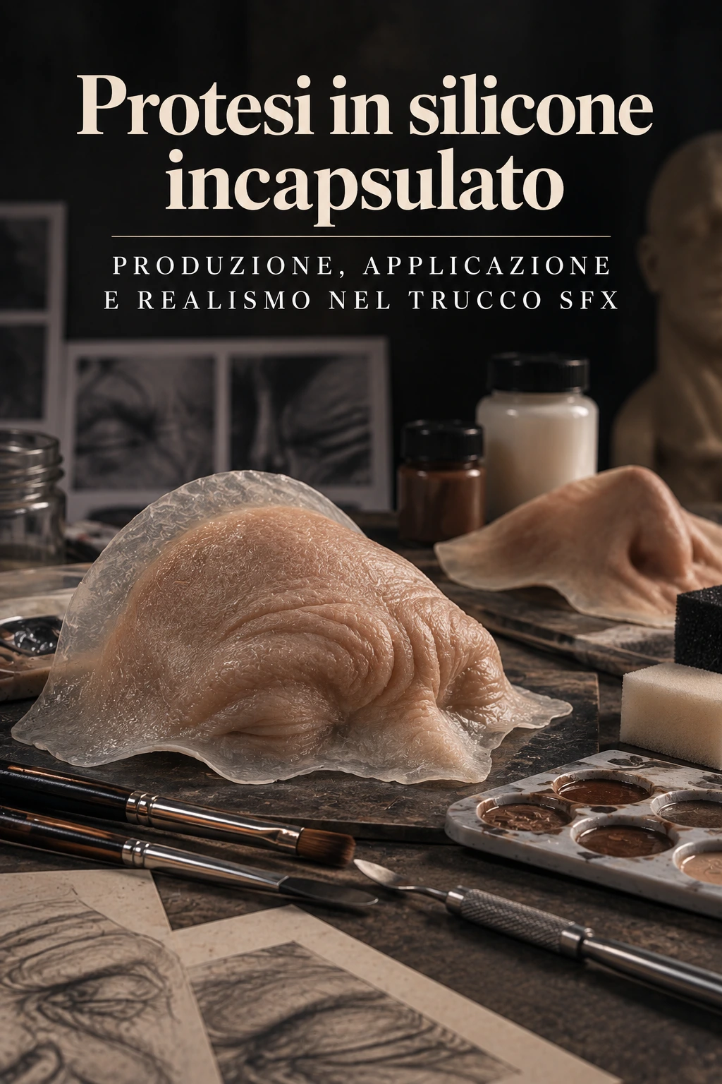 Protesi in silicone incapsulato nel trucco SFX