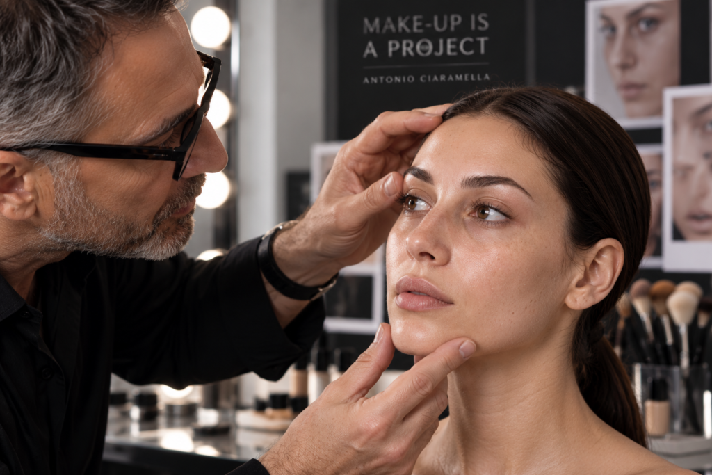 Analisi della pelle prima della realizzazione della base trucco professionale