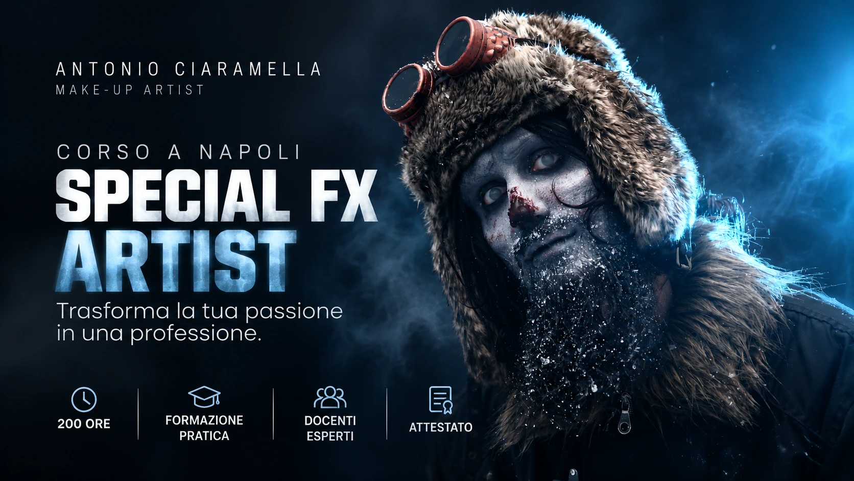 Corso Special FX Artist a Napoli – formazione professionale in trucco SFX con Antonio Ciaramella
