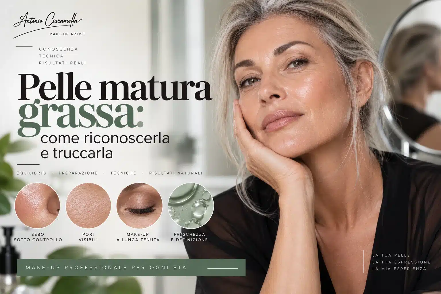 Al momento stai visualizzando Pelle grassa dopo i 50 anni: come riconoscerla e truccarla
