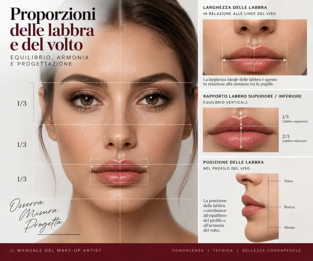 Proporzioni delle labbra in relazione al volto e ai principali rapporti morfologici