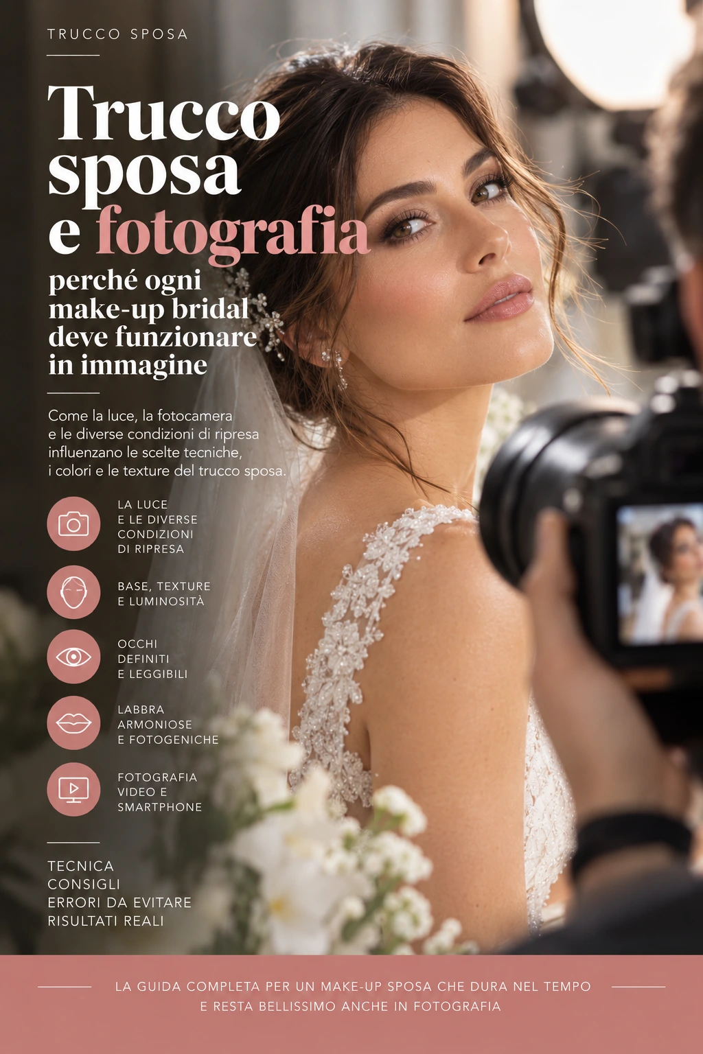 Al momento stai visualizzando Trucco sposa e fotografia: come progettare un make-up che funzioni in immagine