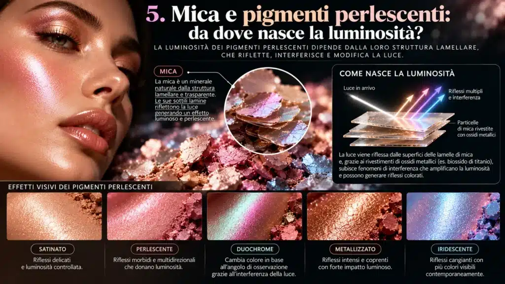 mica e cosmetici perlescenti 