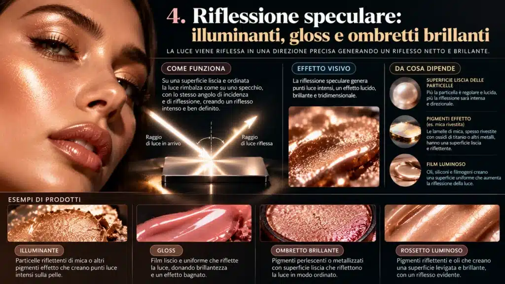 il fenomeno della riflessione speculare dei cosmetici 