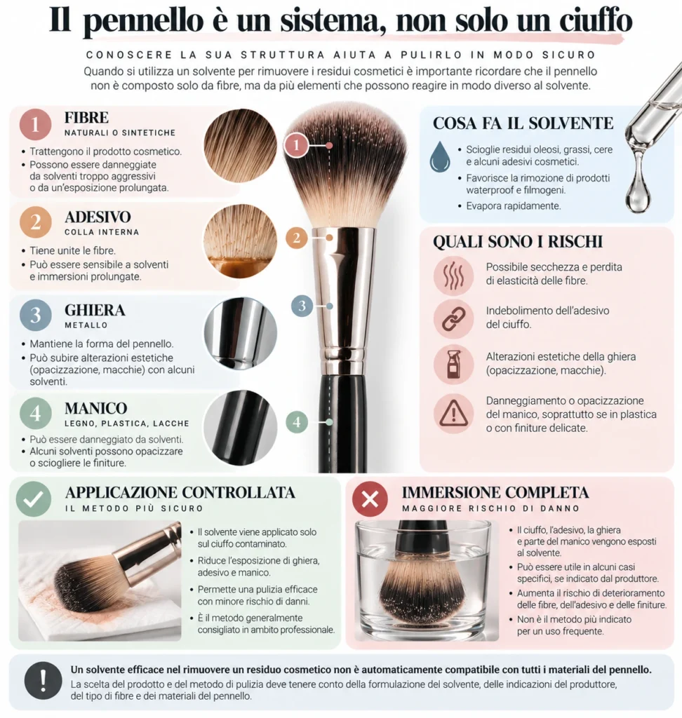 Struttura del pennello e compatibilità dei materiali con i solventi